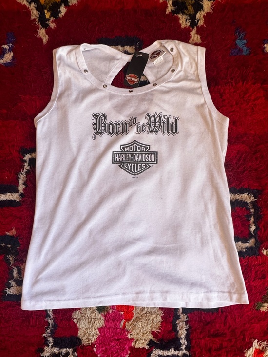 Harley-Davidson Tops - Deadstock NWT Harley Davidson Born To Be Wild Glitter Graphic Tank Sz 2x